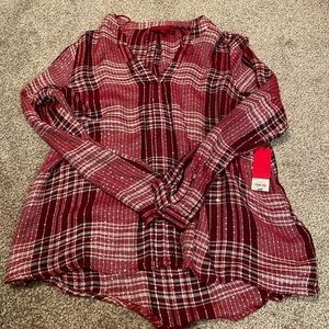 Red and white sparkly top